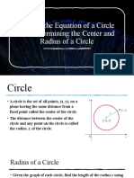 Writing The Equation of A Circle and Determining The Center and Radius of A Circle