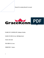 CAPE Financial Accounting Internal Assessment: NAME OF CANDIDATE: Sashane Gordon