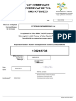 Vat Certificate Certificat de Tva Ung Icyemezo: Strong Engineering LTD