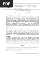 Avaliação Diagnóstica 1ano EJA-Filo