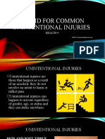 First Aid For Common Unintentional Injuries