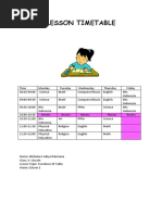 Ict Safiya Lesson Timetable