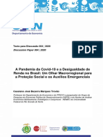 A Pandemia Da Covid-19 e A Desigualdade de Renda No Brasil: Um Olhar Macrorregional para A Proteção Social e Os Auxílios Emergenciais