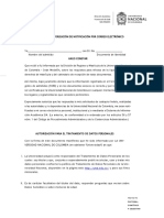 Constancia y Autorizacin de Notificacin Por Correo Electrnico y Tratamiento de Datos Personales