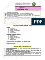 NCM107 - Chapter 04-Lesson 3 Postpartal Care