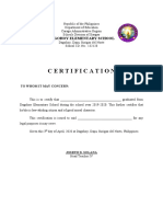 Certification: Dagohoy Elementary School