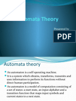 Automata Theory: Presented by D.Nishanthi I MSC Maths