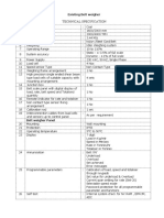 Technical Specification: Existing Belt Weigher