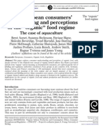 The European Consumers' Understanding and Perceptions of The "Organic" Food Regime