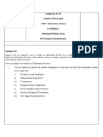 Assignment No. 01 SEMESTER Fall 2020 CS507-Information Systems DC200200221 Muhammad Rizwan Tariq PGD Business Administration