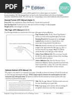 APA Style 7 Edition: General Format (APA Manual Chapter 2)