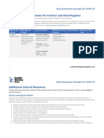 Example Risk Assessment For Contact and Hand Hygiene