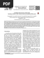 Leaching and Recovery of Zinc From Sphalerite With Membrane Filter Press