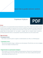 Plotting Experimental Data in Graphs and Error Analysis