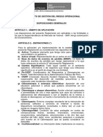 Reglamento de Gestión Del Riesgo Operacional