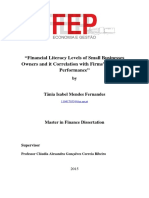 Financial Literacy Levels of Small Businesses Owners and It Correlation With Firms' Operating Performance