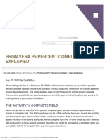 Primavera P6 Percent Complete Types Explained