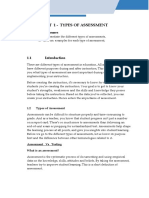 Assessment in Learning 2: Unit 1 - Types of Assessment