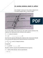 Force On A Current Carrying Conductor Placed in Uniform Magnetic Field