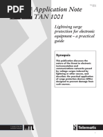 Application Note TAN 1001: Lightning Surge Protection For Electronic Equipment A Practical Guide