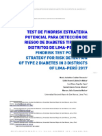 Test de Findrisk Estrategia Potencial para Detección de Riesgo de Diabetes Tipo 2 en 3 Distritos de Lima-Perú 2017