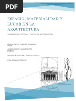 Espacio, Materialidad y Lugar en La Arquitectura.