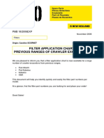 Filter Application Chart Previous Ranges of Crawler Excavators