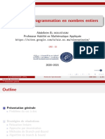 Chapitre 4: Programmation en Nombres Entiers: Abdelkrim E Professeur Habilité en Mathématique Appliquée