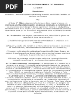 Ley 27610 Acceso A La Interrupción Voluntaria Del Embarazo