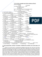 Practice Test I. Choose The Best Answer (A, B, C or D) To Complete Each of The Sentences. (10 PTS)