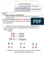 Matemáticas - Abril 20-24 Términos de La Multiplicación