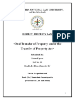 Oral Transfer of Property Under The Transfer of Property Act