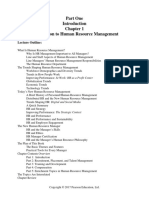 Part One Introduction To Human Resource Management: Lecture Outline