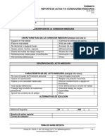 Formato de Reporte de Actos y Condiciones Inseguras