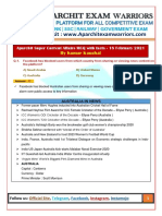 By Kumar Kaushal: Aparchit Super Current Affairs MCQ With Facts - 18 February 2021