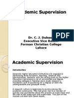 Academic Supervision: Dr. C. J. Dubash Executive Vice Rector Forman Christian College Lahore