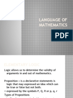 Language of Mathematics - Elementary Logic