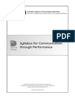 Syllabus For Communication Through Performance: Australian Speech Communication Association