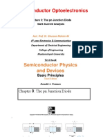 Semiconductor Optoelectronics: 5: The PN Junction Diode Dark Current Analysis