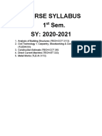 Course Syllabus 1 Sem. SY: 2020-2021