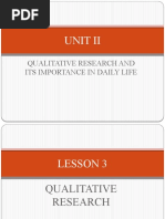 Unit Ii: Qualitative Research and Its Importance in Daily Life