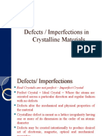 Defects / Imperfections in Crystalline Materials