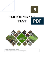 Performance Test: (Specific Instruction For The Learner) Follow The Procedure in Waste Material Management