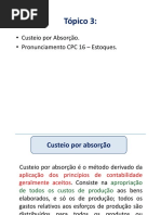 Tópico03 - O Processo de Custeio Por Absorção