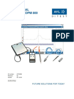 User Manual Avl Ditest DPM 800: Future Solutions For Today