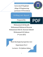 Drilling Lab. Report: Mud Rheological Properties Test