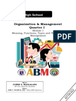 Senior High School: Organization & Management Quarter I