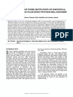 The Influence of Work Motivation On Emotional Intelligence and Team Effectiveness Relationship