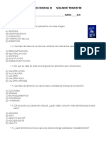 Examen de Ciencias Iii Segundo Trimestre