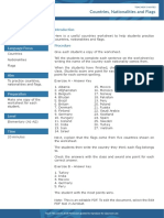 Countries Nationalities and Flags Worksheet